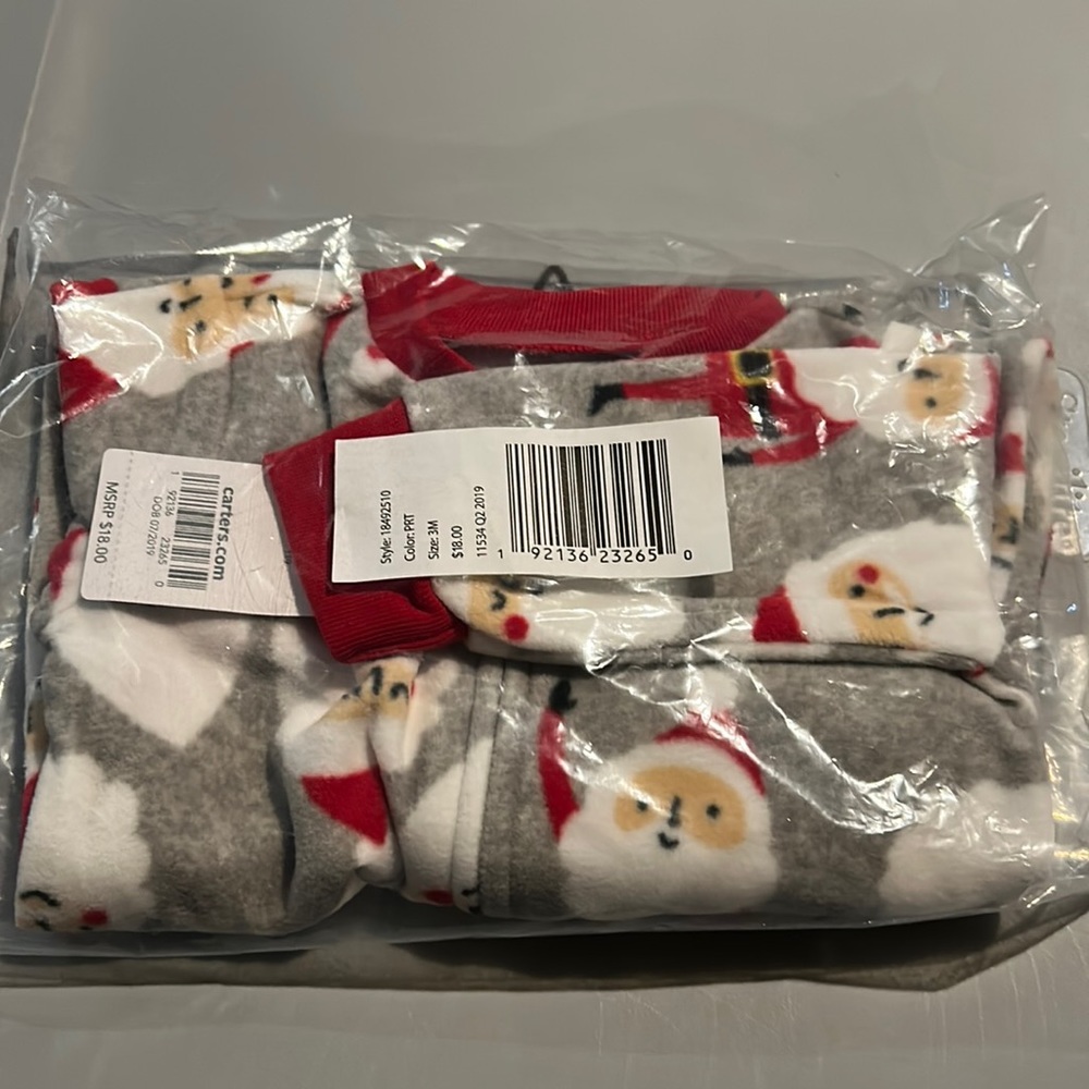 NWT Carter’s fleece Santa sleeper